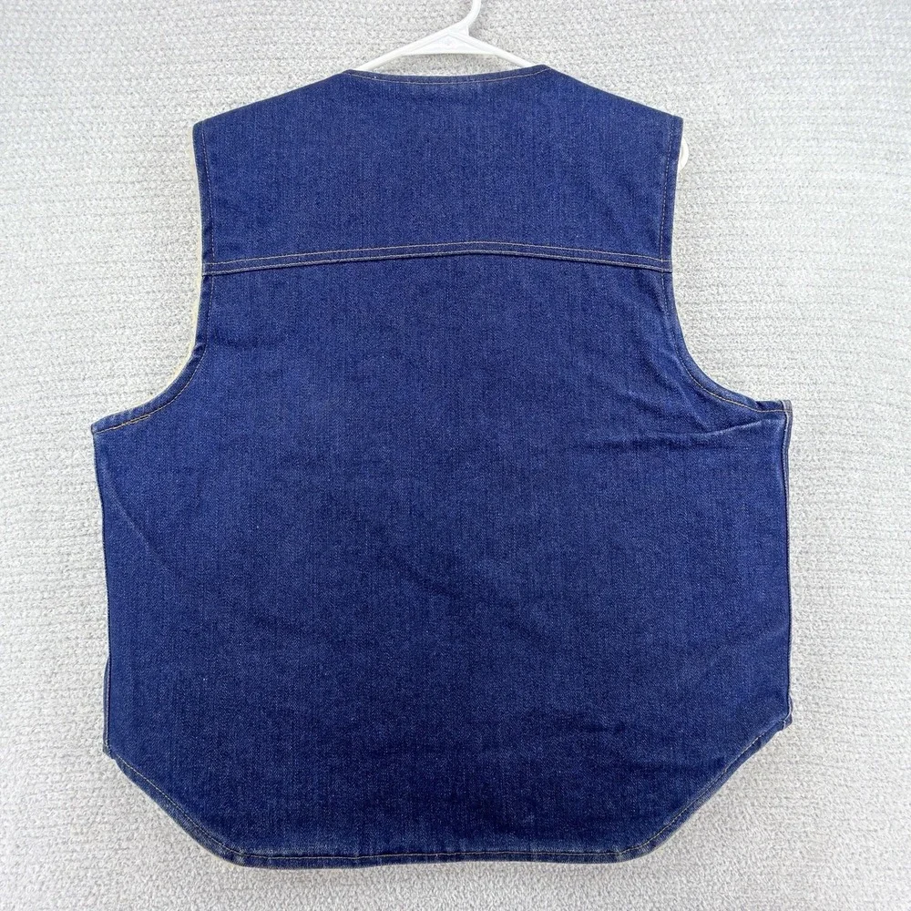 Vintage Carhartt 8SV Sherpa Lined Denim Vest USA Made Mens Large Workwear